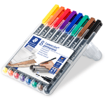 Staedtler 317 WP8 marcatore permanente Nero, Blu, Marrone, Verde, Arancione, Rosso, Viola, Giallo 8 pz