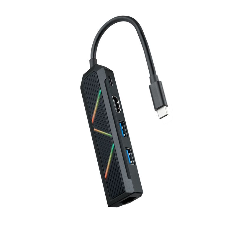 Nanocable-10.16.0501-replicatore-di-porte-e-docking-station-per-notebook-Cablato-USB-3.2-Gen-1--3.1-Gen-1--Type-C-Nero