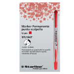 Marcatore permanente punta scalpello 2-4mm rosso Starline