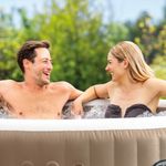 Intex-28426EX-PureSpa-Vasca-Idromassaggio-Gonfiabile-Bubble-Massage-4-posti-120-Getti-Riscaldatore-PVC-Beige-196x71-cm-Con-Accessori-4-posti-Beige