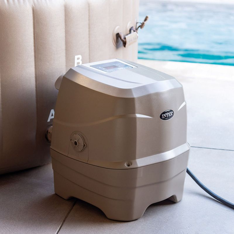 Intex-28426EX-PureSpa-Vasca-Idromassaggio-Gonfiabile-Bubble-Massage-4-posti-120-Getti-Riscaldatore-PVC-Beige-196x71-cm-Con-Accessori-4-posti-Beige