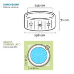 Intex-28426EX-PureSpa-Vasca-Idromassaggio-Gonfiabile-Bubble-Massage-4-posti-120-Getti-Riscaldatore-PVC-Beige-196x71-cm-Con-Accessori-4-posti-Beige