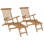 VidaXL Sedie a Sdraio con Poggiapiedi 2 pz in Legno Massello di Teak