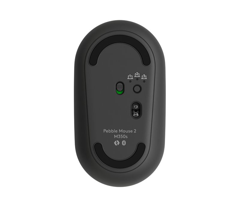Logitech-Pebble-Mouse-2-M350s-wireless-Bluetooth-sottile-portatile-leggero-personalizzabile-clic-discreti-Easy-Switch-per-Windows-macOS-iPadOS-Android-Chrome-OS---Grafite