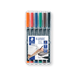 Staedtler 317 WP6 marcatore permanente Nero, Blu, Marrone, Verde, Arancione, Rosso 6 pz