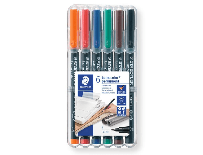Staedtler 317 WP6 marcatore permanente Nero, Blu, Marrone, Verde, Arancione, Rosso 6 pz