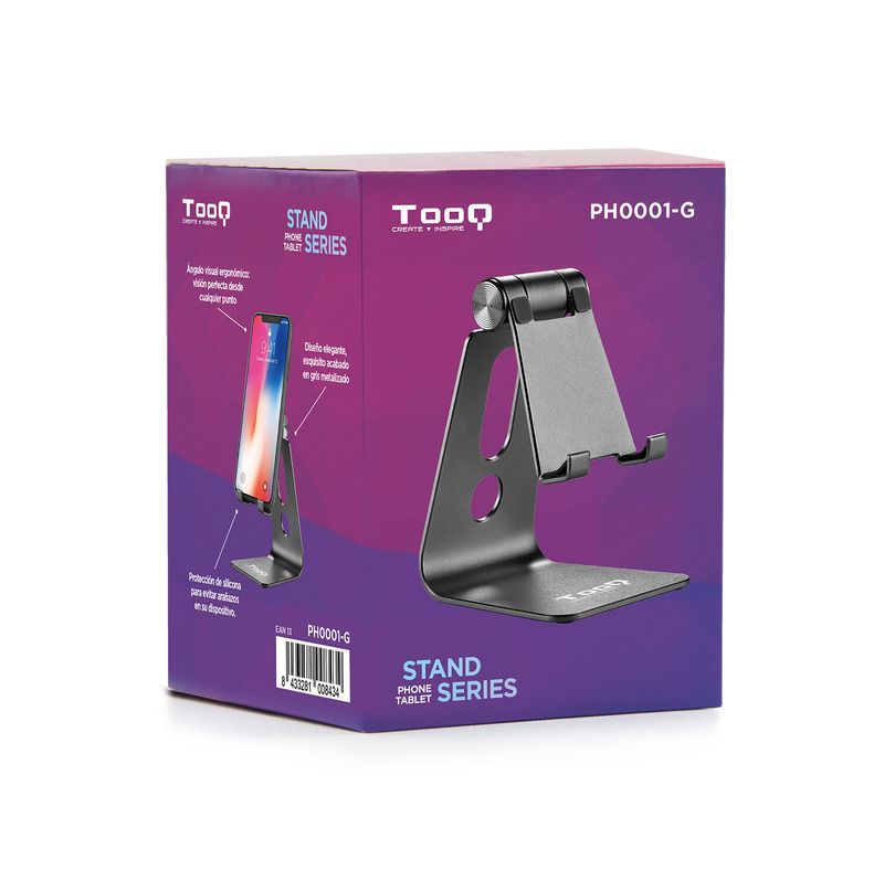 TooQ-PH0001-G-supporto-per-personal-communication-Supporto-attivo-Telefono-cellulare-smartphone-Tablet-UMPC-Grigio