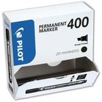 PILOT Marcatore Permanente Markers 400 - punta scalpello 4,5 mm - nero - Pilot - conf. 15 + 5 pezzi gratis