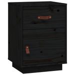 Comodini-Neri-2-pz-40x34x55-cm-in-Legno-Massello-di-Pino