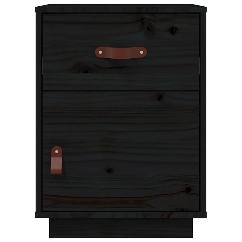 Comodini-Neri-2-pz-40x34x55-cm-in-Legno-Massello-di-Pino