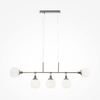Lampadario-Sospensione-Erich-Metallo-Nichel-5-Luci-E-Diffusori-Bianchi