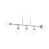Lampadario-Sospensione-Erich-Metallo-Nichel-5-Luci-E-Diffusori-Bianchi