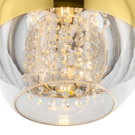 Lampadario-Contemporaneo-Fermi-Metallo-Oro-1-Luce-Diffusore-Vetro-E-Metallo