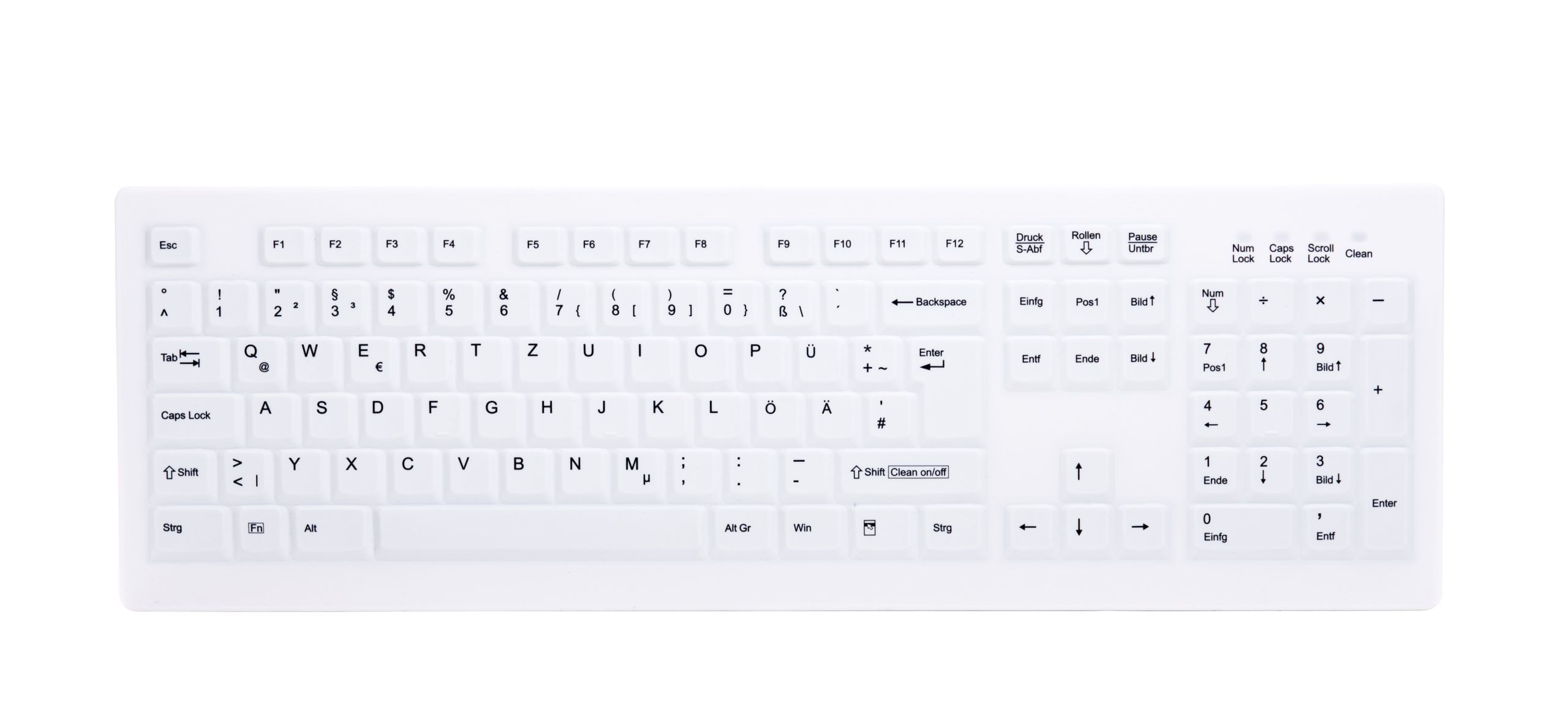 Active Key CHERRY AK-C8100F-FUS-W/GE tastiera Medico RF Wireless QWERTZ Tedesco Bianco