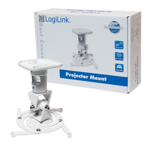 LogiLink-BP0003-supporto-per-proiettore-Soffitto-Bianco--Bracket---Projector-Ceiling---Mount---white---Warranty--12M-