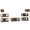 Set-di-Mobili-Porta-TV-7-pz-Rovere-Fumo-in-Legno-Multistrato