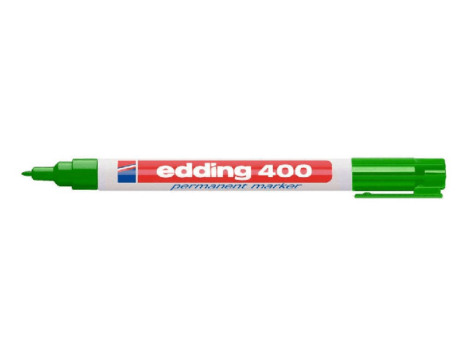 EDDING-400-MARKER-permanente---SUGGERIMENTO-ROUND---1-mm-Scate.--ricaricabile---asciugatura-rapida---colore-verde