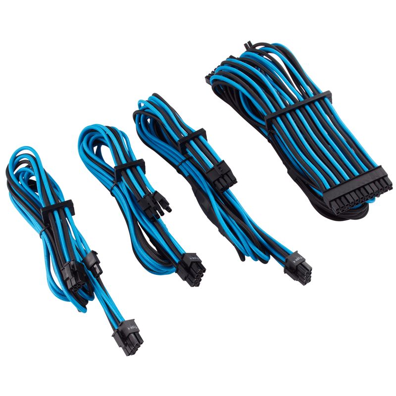 Set-di-cavi-premium-con-guaina--Gen-4----blu-nero