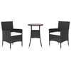 Set-Bistro-da-Giardino-3-pz-con-Cuscini-in-Polyrattan-Nero