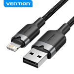Vention Cable de Carga USB-A/Lightning - Aluminio y Algodon Trenzado - 480Mbps - 2.4A
