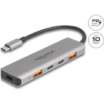 Delock USB 10 Gbps 2 Port USB Typ-A + 2 Port USB Type-C Hub mit USB Type-C Anschluss und PD 95 Watt