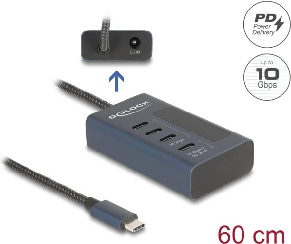 Delock USB 10 Gbps Hub mit 4 USB Type