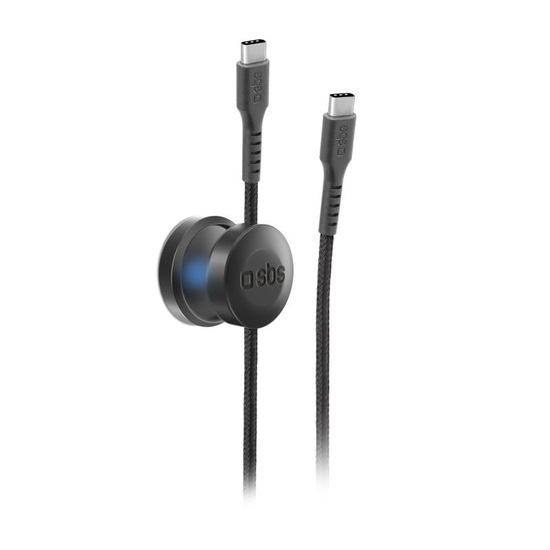 Sbs-Cavo-USB-C---USB-C-con-Supporto-Magnetico-Antigroviglio-1mt