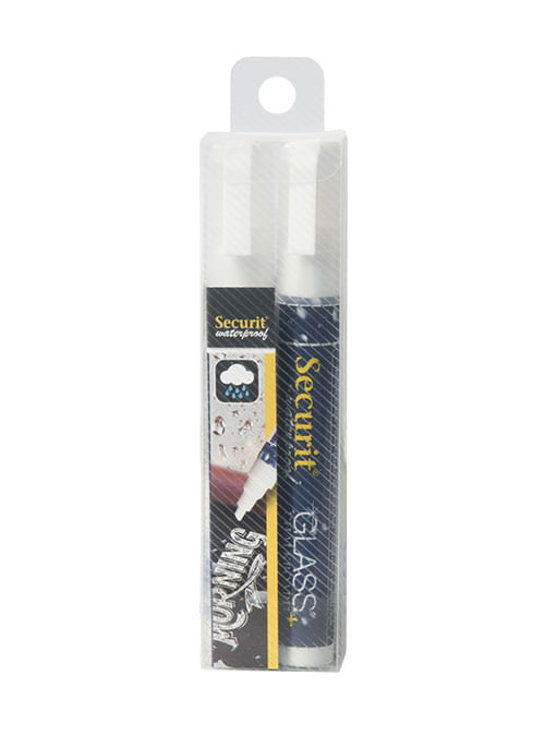 BLISTER-2-MARCATORI-A-GESSO-LIQUIDO-Waterproof-BIANCO-2-6mm-Securit