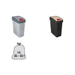 Keeeper  Pattumiera keeeper "magne" 25 litri antracite / crema apertura a 2 vie oscillante verso il basso o
