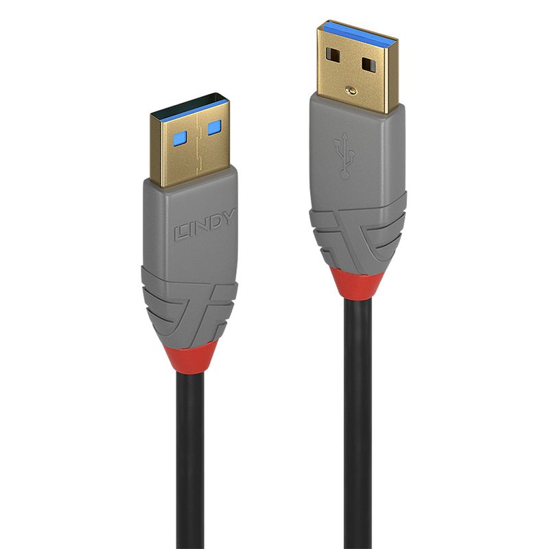 Lindy-36751-cavo-USB-1-m-USB-3.2-Gen-1--3.1-Gen-1--USB-A-Nero--Lindy-USB3.0-Type-A-Cable.-M-M.-Anthra-Line.-1.0m-