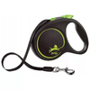 flexi-Guinzaglio-avvolgibile-a-fettuccia-Black-design-5-m-M---Lunghezza-5-m-25-Kg-Nero