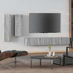 Set-di-Mobili-Porta-TV-4-pz-Grigio-Sonoma-in-Legno-Multistrato