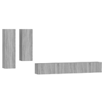 Set-di-Mobili-Porta-TV-4-pz-Grigio-Sonoma-in-Legno-Multistrato