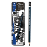 Staedtler Astuccio metallo 6 matite Mars® Lumograph®BLACK 4gradazioni Staedtler