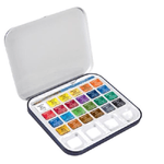 DALER ROWNEY Acquerelli Aquafine - colori assortiti - Daler Rowney -  scatola metallo 24 acquerelli + pennello + tavolozza