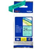 Brother-Gloss-Laminated-Labelling-Tape---24mm-Black-Green-nastro-per-etichettatrice-TZ