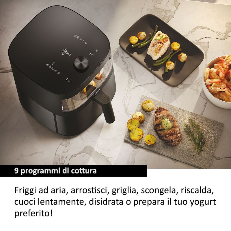 Haier-HAF5TWA-011-I-Master-Multi-Serie-5-Friggitrice-ad-Aria-9-in-1-Capacita--7-Litri-Potenza-2000-Watt-con-Timer-e-Termostato-Regolabile-colore-Nero