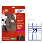 Avery L4784-20 etichetta per stampante Bianco Etichetta per stampante autoadesiva