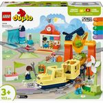 LEGO Treno Interattivo 10428 Duplo Town Grande Comunita' Multicolore 50x30x15cm Accessori Inclusi per Bambini 2-5 Anni