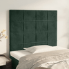 Testiera-2-pz-Verde-scuro-90x5x78-88-cm-in-Velluto