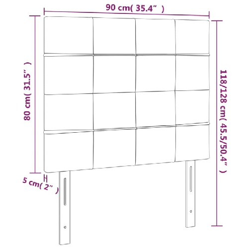 Testiera-2-pz-Verde-scuro-90x5x78-88-cm-in-Velluto