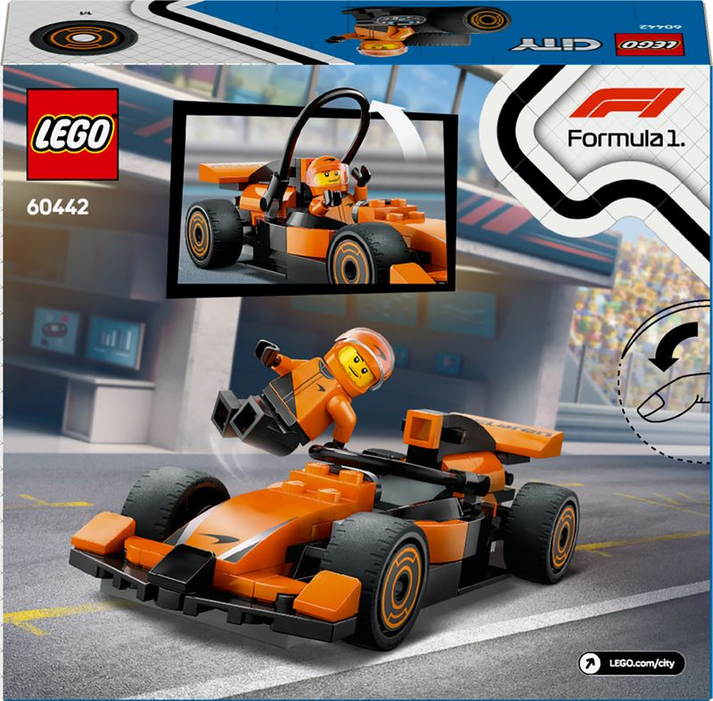 Lego-Set-Pilota-e-Monoposto-McLaren-F1-60442-City-Formula1-Racing-Construction-Kit
