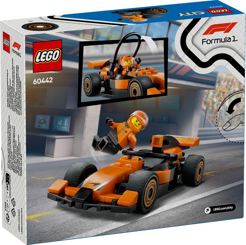 Lego-Set-Pilota-e-Monoposto-McLaren-F1-60442-City-Formula1-Racing-Construction-Kit