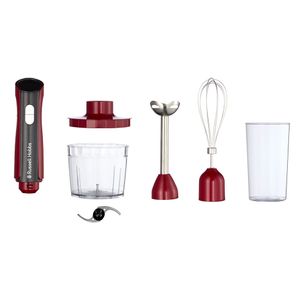 Russell Hobbs 27140-56 Frullatore ad Immersione Minipimer Potenza 500 Watt Accessori Frusta e Tritatutto colore Rosso