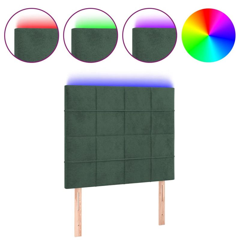 Testiera-a-LED-Verde-Scuro-180x5x78-88-cm-in-Velluto
