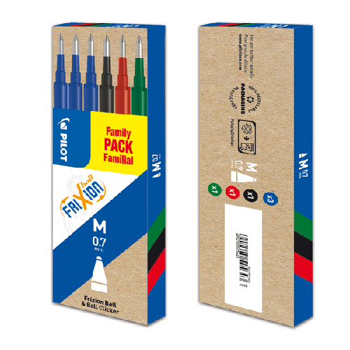 Set-6-refill-FRIXIONball-0.7mm-3-blu1-nero-1-rosso-1-verde-PILOT