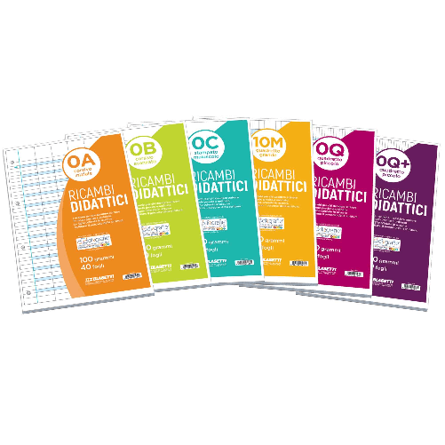 BLASETTI-Ricambi-Didattici-forati-f.to-A4-40-fogli-carta-100gr-rigo-di-3a--0B--Blasetti