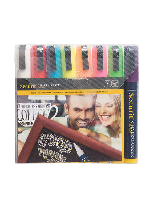 Securit SMA510-V8 evidenziatore in gesso Scalpello Blu, Marrone, Verde, Grigio, Azzurro, Arancione, Rosa, Rosso, Viola