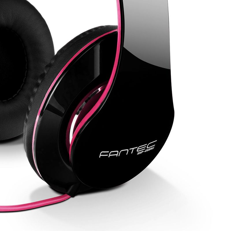 Fantec-SHP-250AJ-Auricolare-Cablato-A-Padiglione-MUSICA-Nero-Rosa