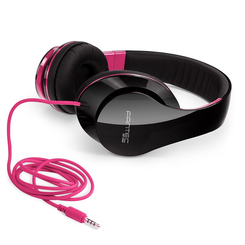 Fantec-SHP-250AJ-Auricolare-Cablato-A-Padiglione-MUSICA-Nero-Rosa